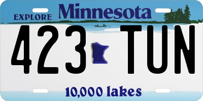 MN license plate 423TUN