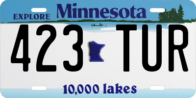 MN license plate 423TUR