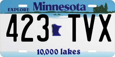 MN license plate 423TVX