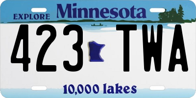 MN license plate 423TWA
