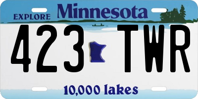 MN license plate 423TWR