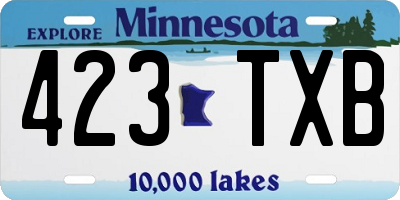 MN license plate 423TXB