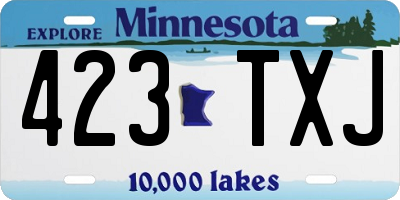 MN license plate 423TXJ