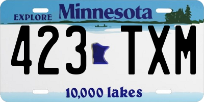 MN license plate 423TXM