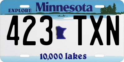 MN license plate 423TXN