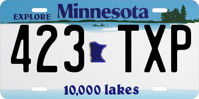 MN license plate 423TXP