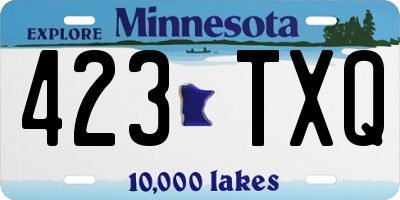 MN license plate 423TXQ