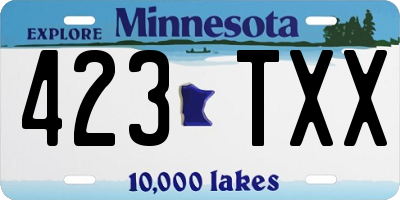 MN license plate 423TXX
