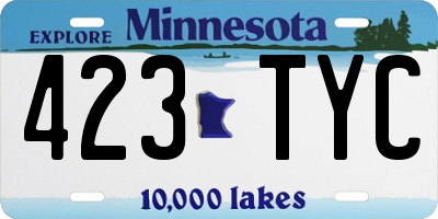 MN license plate 423TYC
