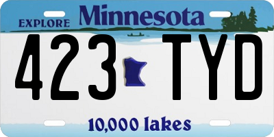 MN license plate 423TYD