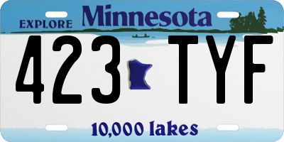 MN license plate 423TYF