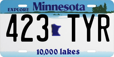 MN license plate 423TYR