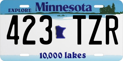 MN license plate 423TZR