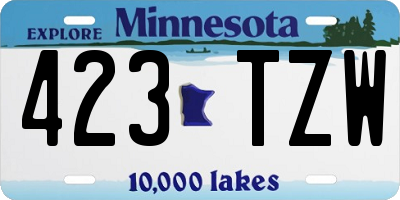 MN license plate 423TZW