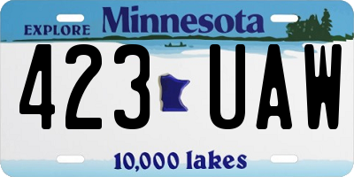 MN license plate 423UAW