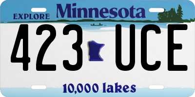 MN license plate 423UCE