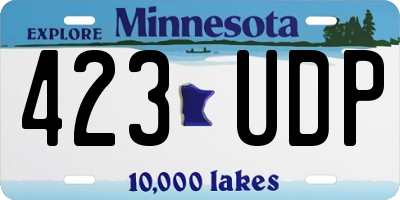 MN license plate 423UDP