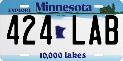 MN license plate 424LAB