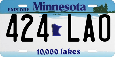 MN license plate 424LAO