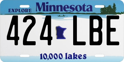 MN license plate 424LBE