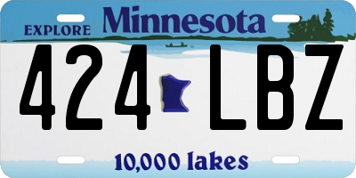 MN license plate 424LBZ