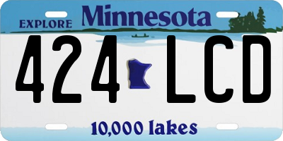 MN license plate 424LCD