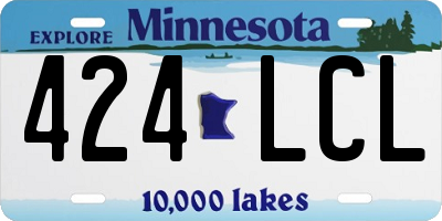 MN license plate 424LCL