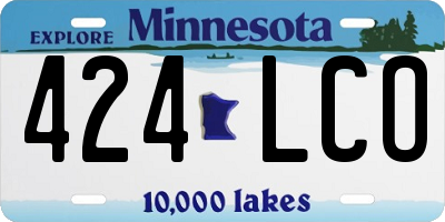 MN license plate 424LCO