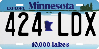 MN license plate 424LDX