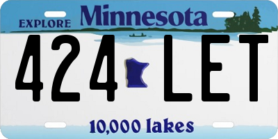 MN license plate 424LET
