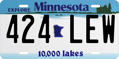 MN license plate 424LEW