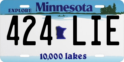 MN license plate 424LIE