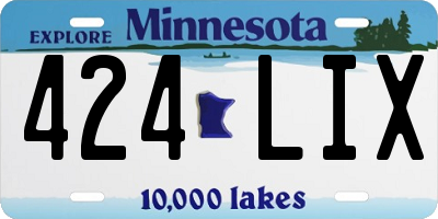 MN license plate 424LIX