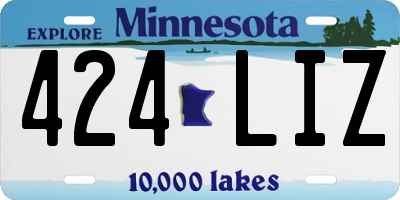 MN license plate 424LIZ