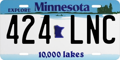 MN license plate 424LNC