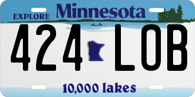MN license plate 424LOB