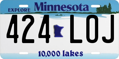 MN license plate 424LOJ