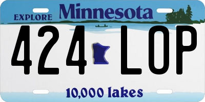 MN license plate 424LOP