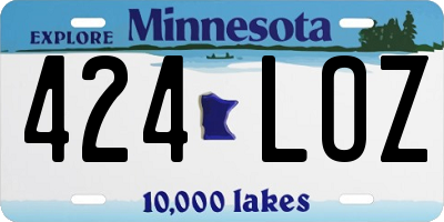 MN license plate 424LOZ