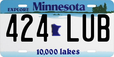MN license plate 424LUB
