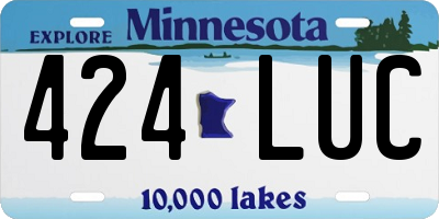 MN license plate 424LUC