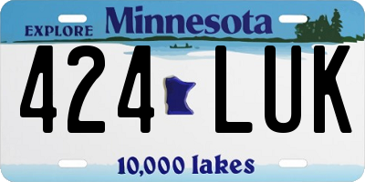 MN license plate 424LUK