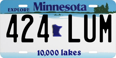 MN license plate 424LUM