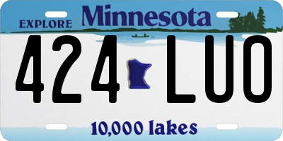 MN license plate 424LUO