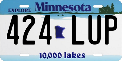 MN license plate 424LUP