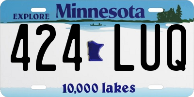 MN license plate 424LUQ