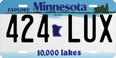 MN license plate 424LUX
