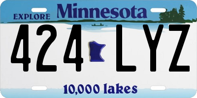 MN license plate 424LYZ