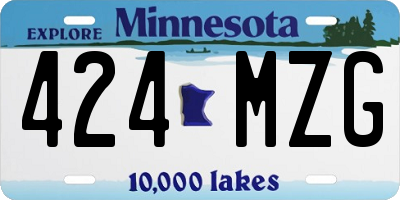 MN license plate 424MZG