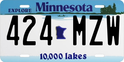 MN license plate 424MZW